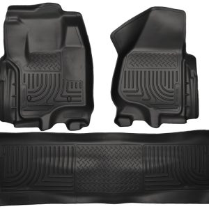 Husky Liners 2012.5 Ford SD Crew Cab WeatherBeater Combo Black Floor Liners (w/o Manual Trans Case)