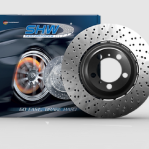 SHW 20-21 Porsche Carrera/Carrera S Front Right Drilled-Dimpled Lightweight Brake Rotor (9P1615302J)