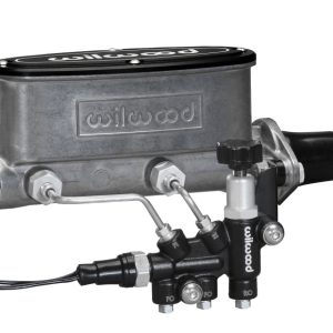 Wilwood HV Tandem M/C Kit w L/H Bracket & Prop Valve - 1 1/8in Bore