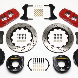 Wilwood AERO4 Rear P-Brake Kit 14.00in Drill Red 2005-2014 Mustang