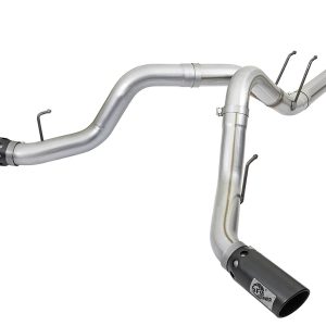 aFe ATLAS 4in DPF-Back Alum Steel Exhaust System w/Black Tip 2017 Ford Diesel Trucks V8-6.7L (td)