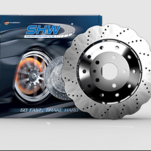 SHW 13-15 Audi RS5 4.2L Rear Drilled-Dimpled Lightweight Wavy Brake Rotor (8T0615601A)