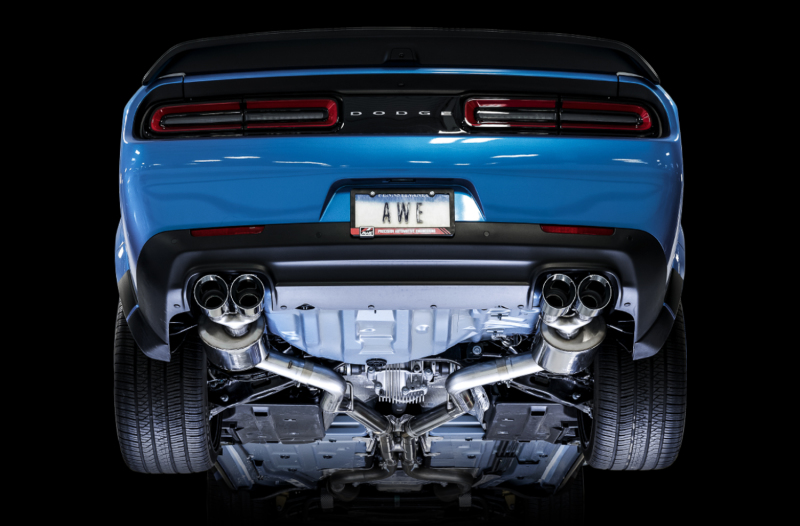 AWE Tuning 2015+ Dodge Challenger 6.4L/6.2L SC Track Edition Exhaust - Quad Chrome Silver Tips - Image 5