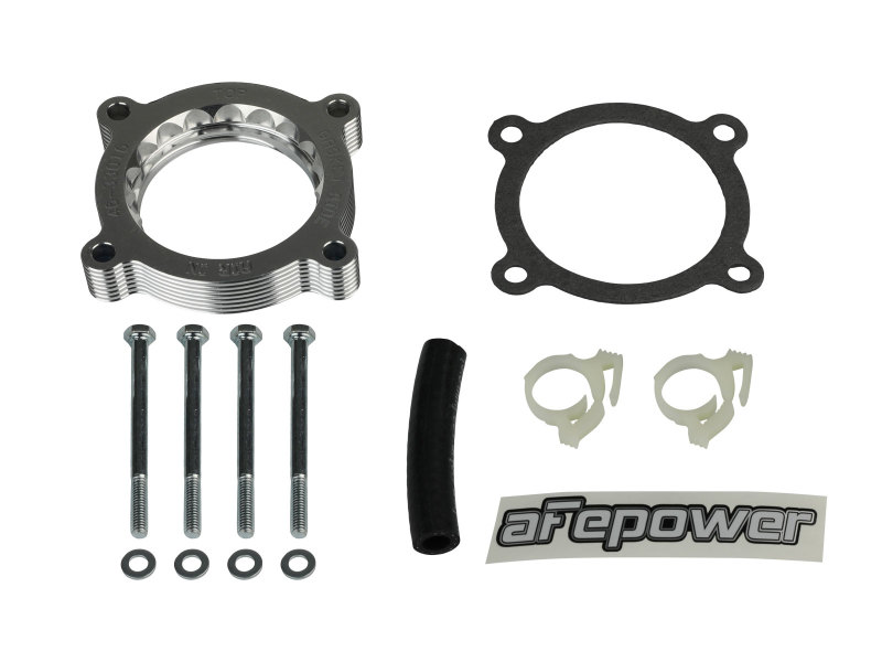 aFe 11-14 Ford Mustang/ 11-14 Ford F-150 V6 3.7L Silver Bullet Throttle Body Spacer - Silver - Image 4