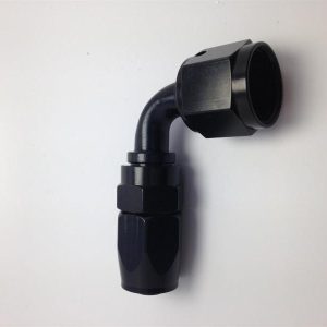 Fragola -10AN Male Rad. Fitting x 90 Degree Pro-Flow Hose End - Black