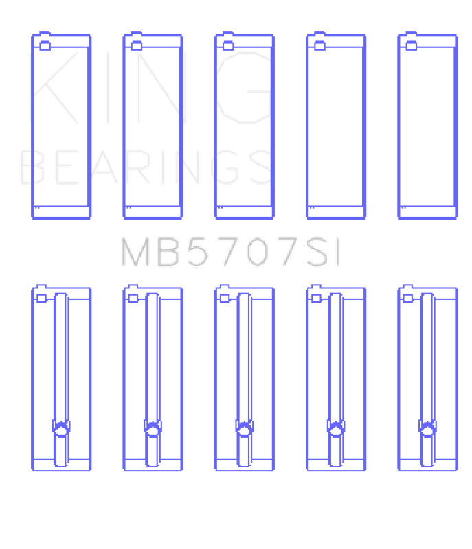 King Engine Bearings Hyundai G4KE/G4KC Main Bearings (Set of 5) - Image 7