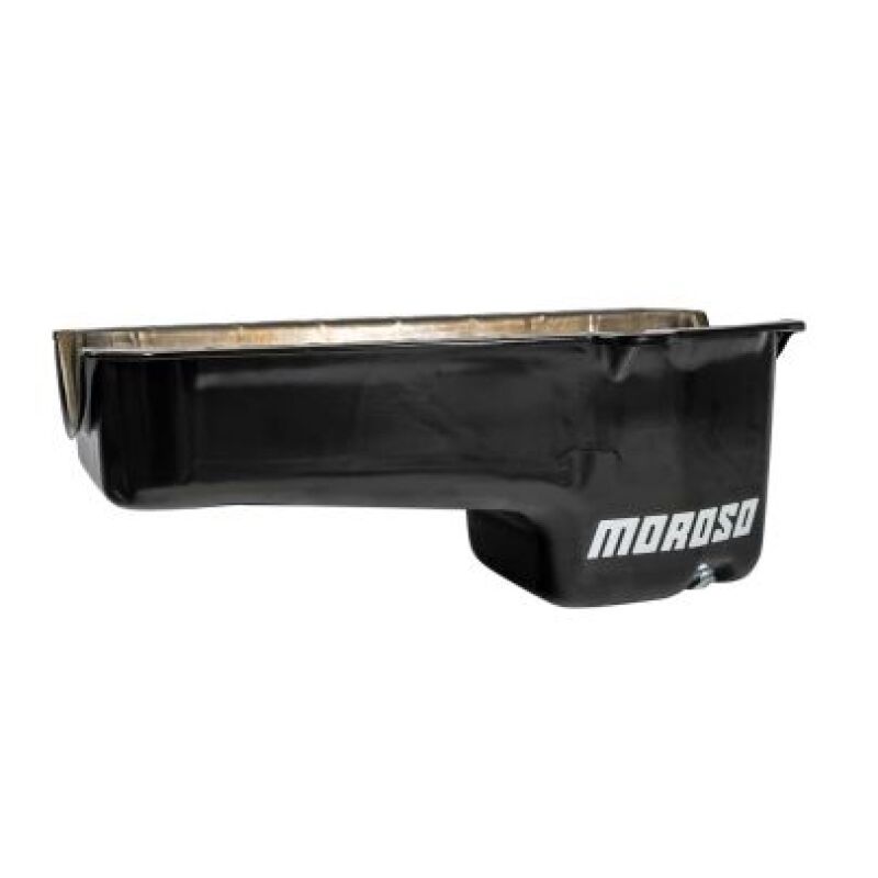 Moroso Pre-80 Chevrolet Small Block (w/Driver Side Dipstick) Wet Sump 6qt 8.25in Steel Oil Pan - Blk - Image 2