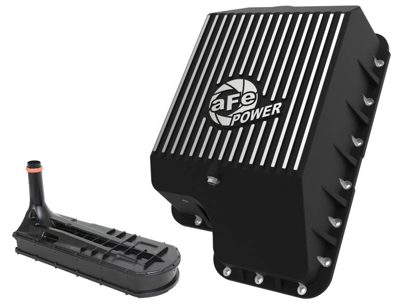 aFe Transmission Pan (Black); Ford Diesel Trucks 03-10 V8-6.0/6.4L (td) - Image 2