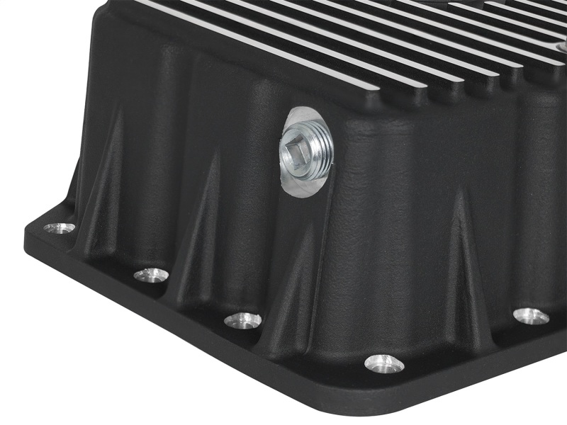 AFE Pro Series Engine Oil Pan Black w/Machined Fins; 11-16 Ford Powerstroke V8-6.7L (td) - Image 2