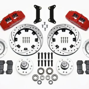 Wilwood Dynapro 6 Front Hub Kit 12.19in Drilled Red 79-87 GM G Body