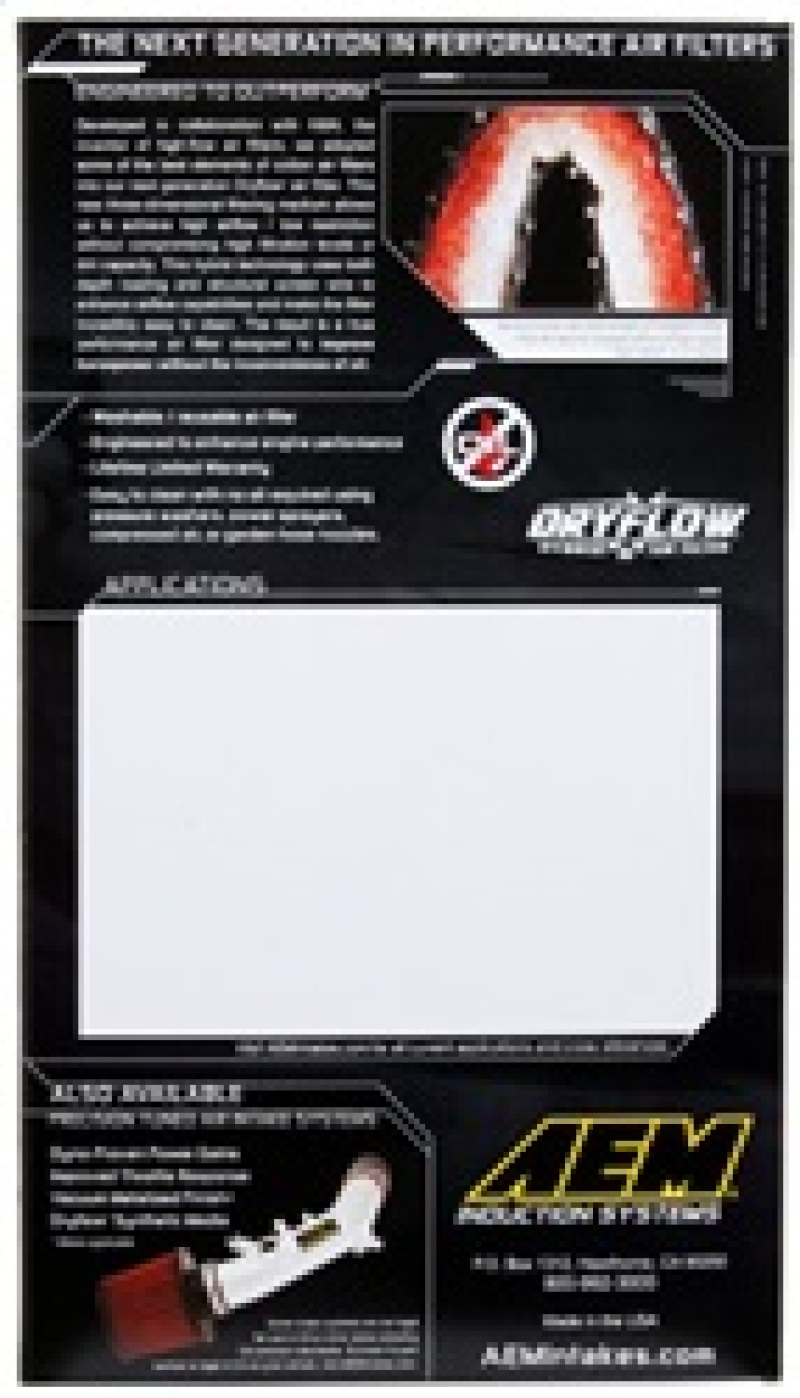 AEM Nissan 11in O/S L x 6.688in O/S W x 1.438in H DryFlow Air Filter - Image 5