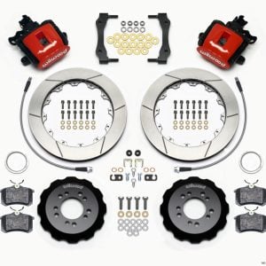 Wilwood Combination Parking Brake Rear Kit 12.88in Red 2013-Up Ford Focus ST w/ Lines