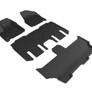 3D MAXpider 2017-2020 Chrysler Pacifica/Voyager Kagu 1st & 2nd & 3rd Row Floormats - Black