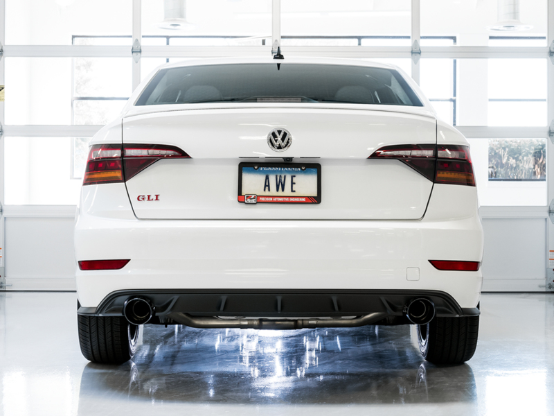 AWE Tuning 18-21 Volkswagen Jetta GLI Mk7 Track Edition Exhaust - Diamond Black Tips (Fits OEM DP) - Image 3