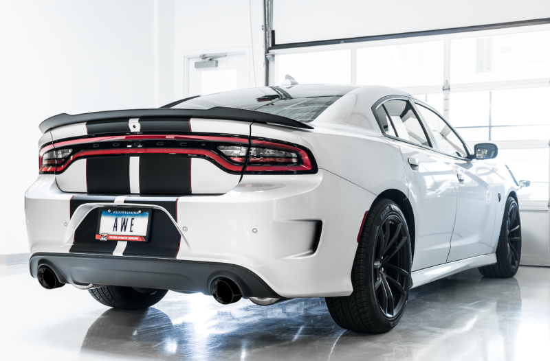 AWE Tuning 2015+ Dodge Charger 6.4L/6.2L Non-Resonated Touring Edition Exhaust - Diamond Blk Tips - Image 7