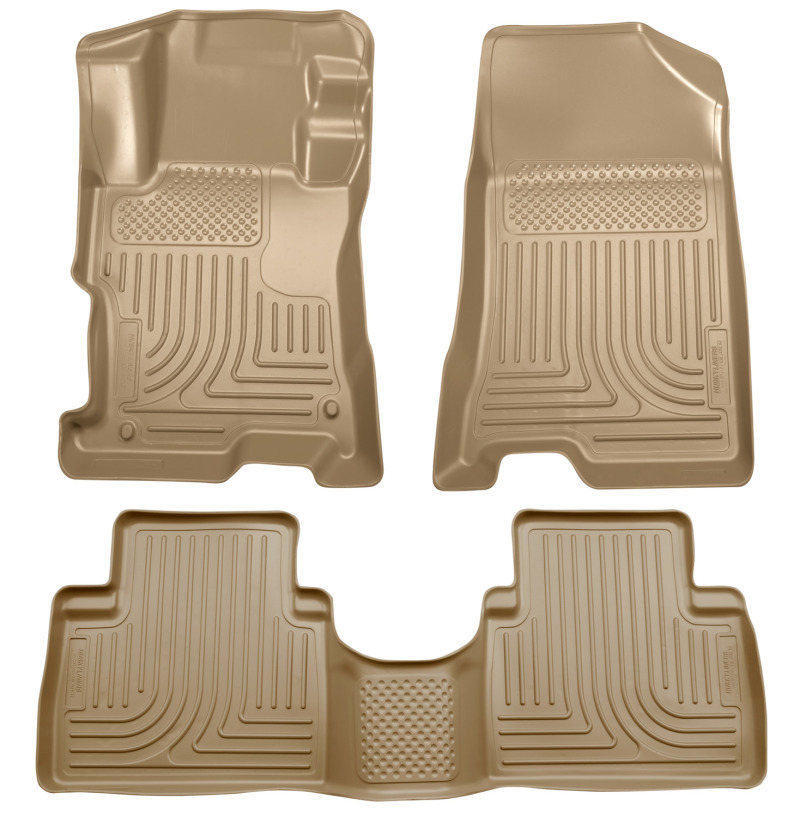 Husky Liners 08-12 Honda Accord (4DR) WeatherBeater Combo Tan Floor Liners (One Piece for 2nd Row) - Image 2