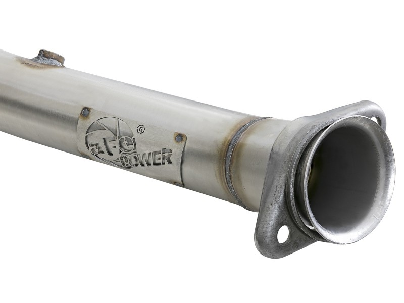 aFe POWER 14-18 Chevrolet Corvette C7 & Z06 Twisted Steel 3in 304 Stainless Steel Mid Pipe w/ Cat - Image 6