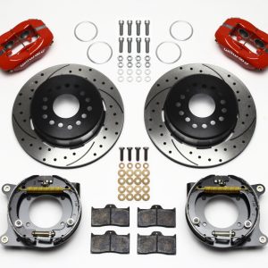 Wilwood Forged Dynalite P/S Park Brake Kit Drill-Red 55-57 Chevy 2.34in Offset