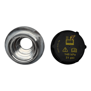 Ford Style Expansion Tank Aluminum Weld Flange with Cap | with Integrated Cap Indexing Tab