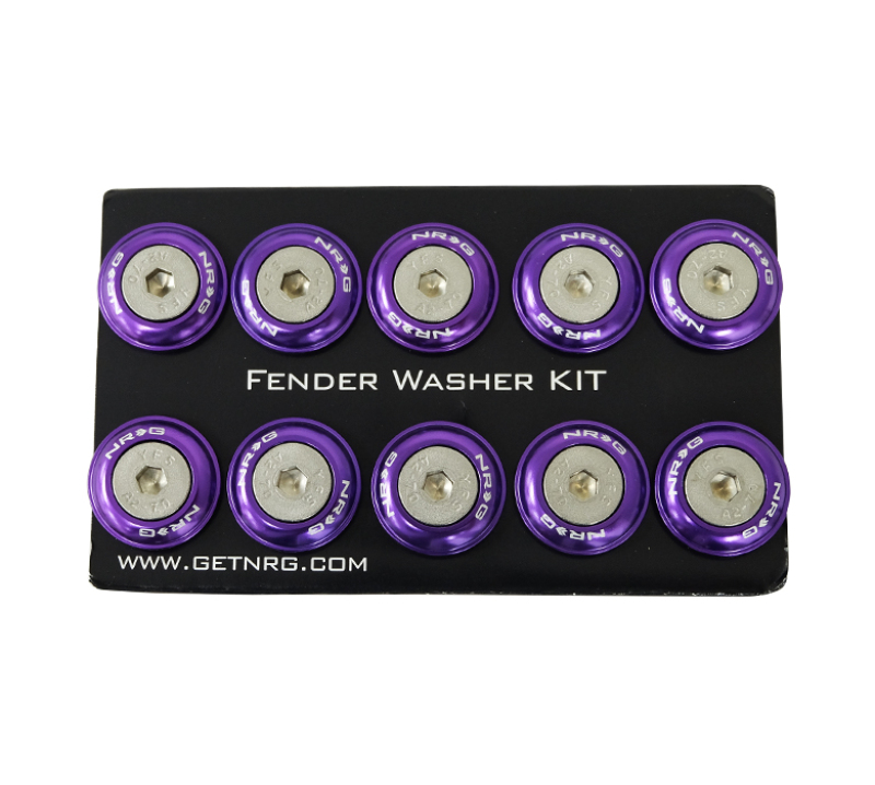NRG Fender Washer Kit w/Rivets For Plastic (Purple) - Set of 10 - Image 3