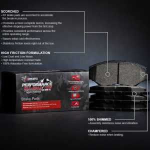 R1 1999-2013 Cadillac Escalade ESV Front/Rear Performance Off-Road/Tow Brake Pads & Hardware Kit