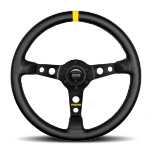 Momo MOD07 Steering Wheel 350 mm - Black Leather/Black Spokes/1 Stripe