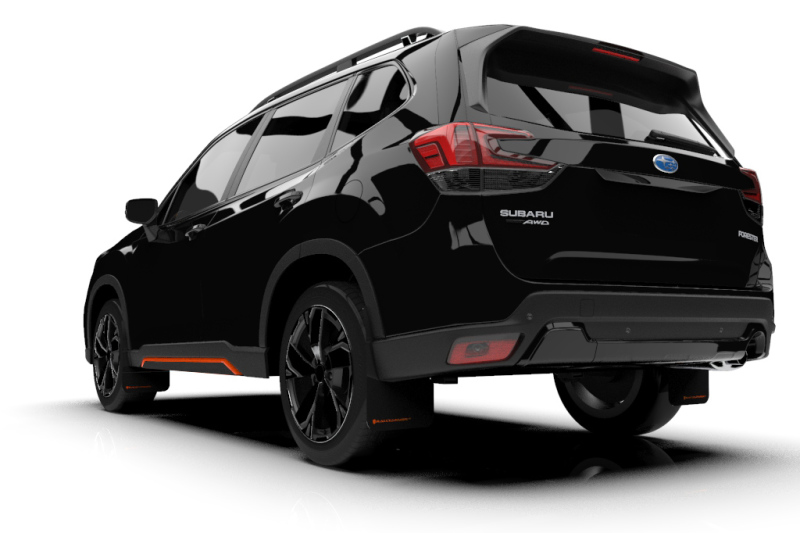 Rally Armor 19-21 Subaru Forester Black UR Mud Flap w/ Orange Logo - Image 3