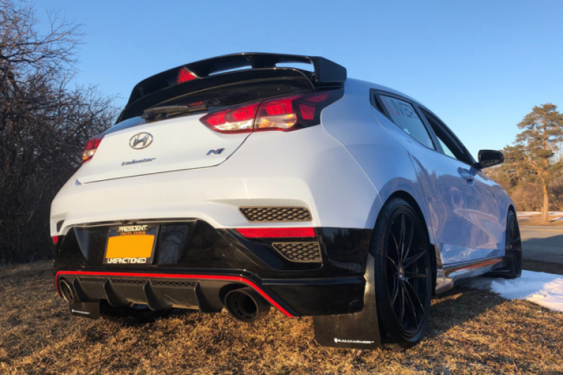 Rally Armor 19-22 Hyundai Veloster N Black UR Mud Flap w/ Red Logo - Image 4