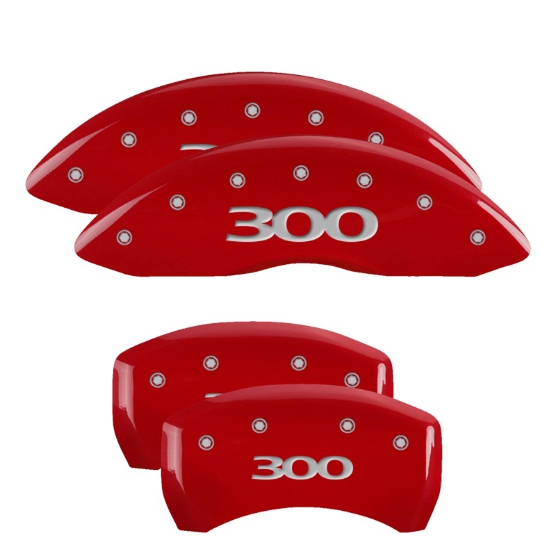 MGP 4 Caliper Covers Engraved Front & Rear 300 Red finish silver ch - Image 7