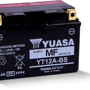 Yuasa YT12A-BS Maintenance Free AGM 12-Volt Battery w/Bottle