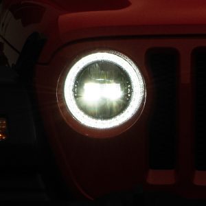 Raxiom 18-22 Jeep Wrangler JL/JT Axial Series LED Headlights- Black Housing (Clear Lens)