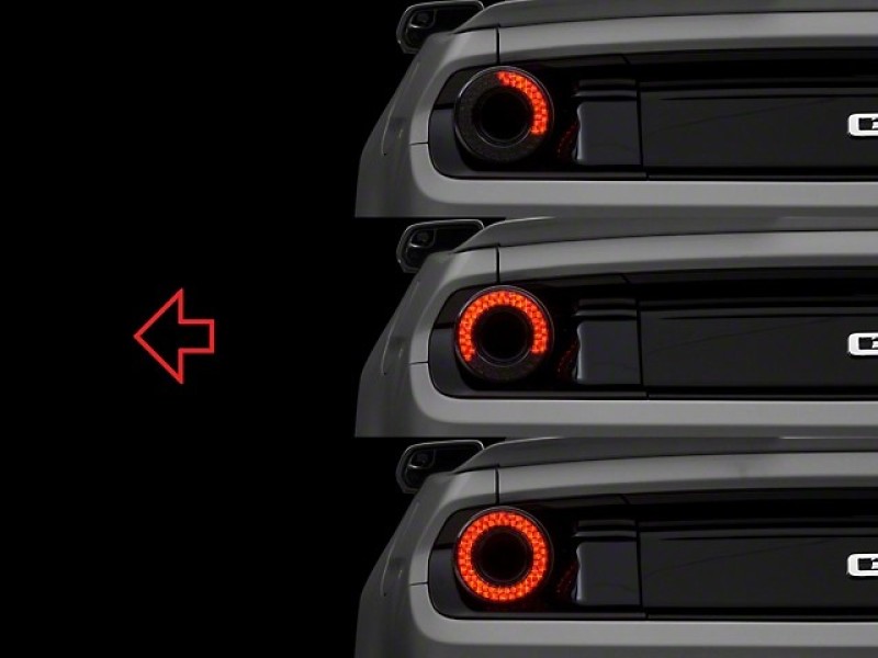 Raxiom 15-22 Ford Mustang Halo LED Tail Lights - Gloss Black Housing (Smoked Lens) - Image 2