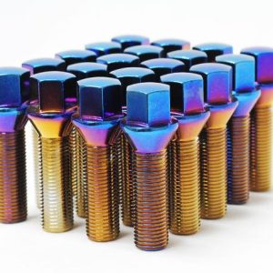 Wheel Mate Mevius Lug Bolt Set of 20 - Blue Neon 14x1.50 50mm Cone 60 DEG TAP