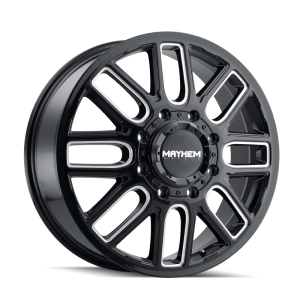 Mayhem 8107D Cogent Dually 20x8.25 / 8x200 BP / 115mm Offset / 142mm Hub Black w/Milled Spokes Wheel