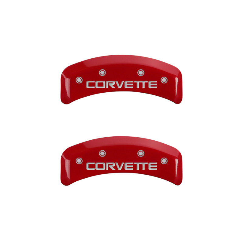 MGP 4 Caliper Covers Gloss Red Engraved with Corvette C4 (Full Kit 4 Pieces) - Image 2