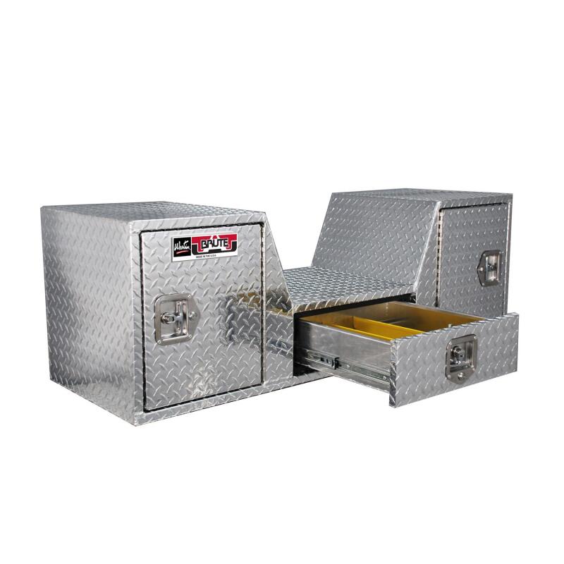 Westin/Brute V Shape Goose Neck 5th Wheel 57in Tailgate Box 1 Drawer/2 Swing Doors - Aluminum - Image 9