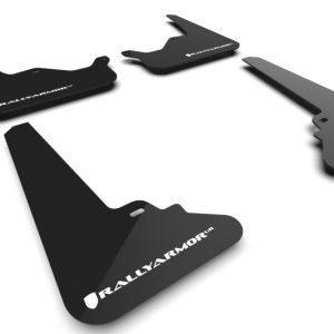 Rally Armor 21-26 Tesla Model S / S Plaid Black UR Mud Flap w/White Logo