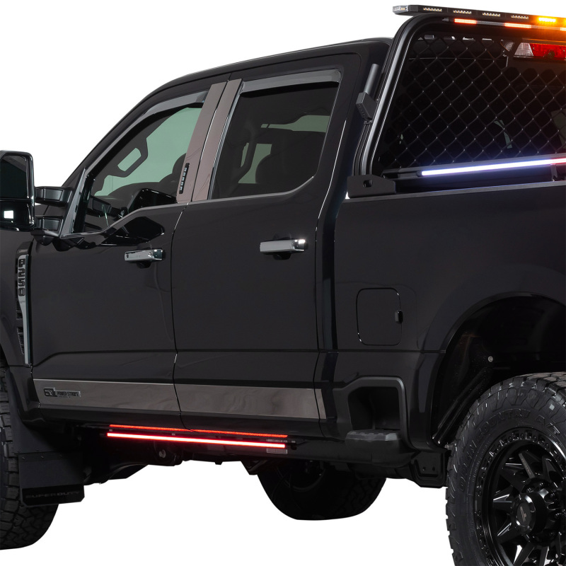 Putco 15-24 Chevrolet Silverado HD Blade Rocker Kits Sideliners - Red/Blue w/ White Override - Image 5