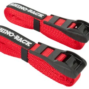 Rhino-Rack Rapid Tie Down Straps w/Buckle Protector - 4.5m/15ft - Pair - Red