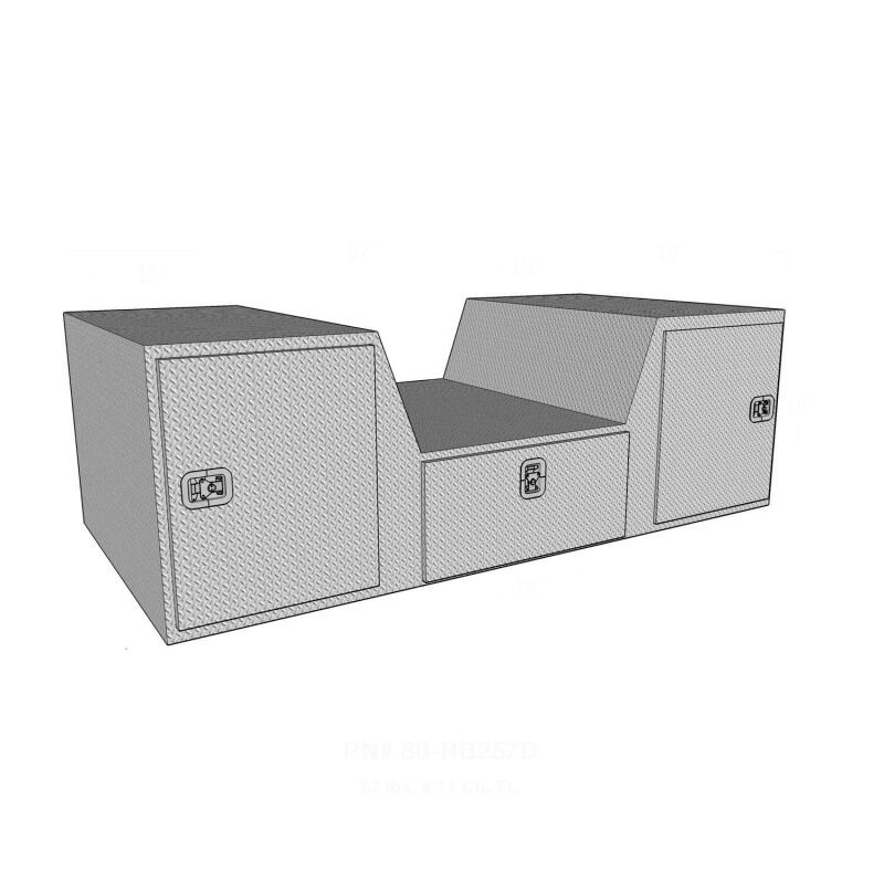 Westin/Brute V Shape Goose Neck 5th Wheel 57in Tailgate Box 1 Drawer/2 Swing Doors - Aluminum - Image 10