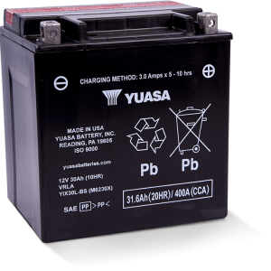 Yuasa YIX30L-BS-PW High Performance Maintenance Free AGM 12-Volt Battery w/Bottle