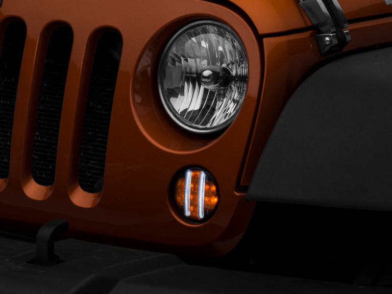 Raxiom 07-18 Jeep Wrangler JK Axial Series LED Front Turn Signals (Smoked) - Image 3