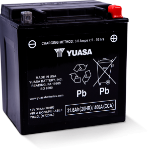 Yuasa YIX30L Maintenance Free AGM 12-Volt Battery