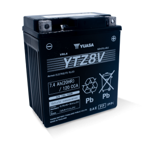 Yuasa YTZ8V Maintenance Free AGM 12-Volt Battery
