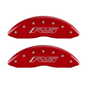 MGP 4 Caliper Covers Engraved Front & Rear Gen 5/RS Red finish silver ch