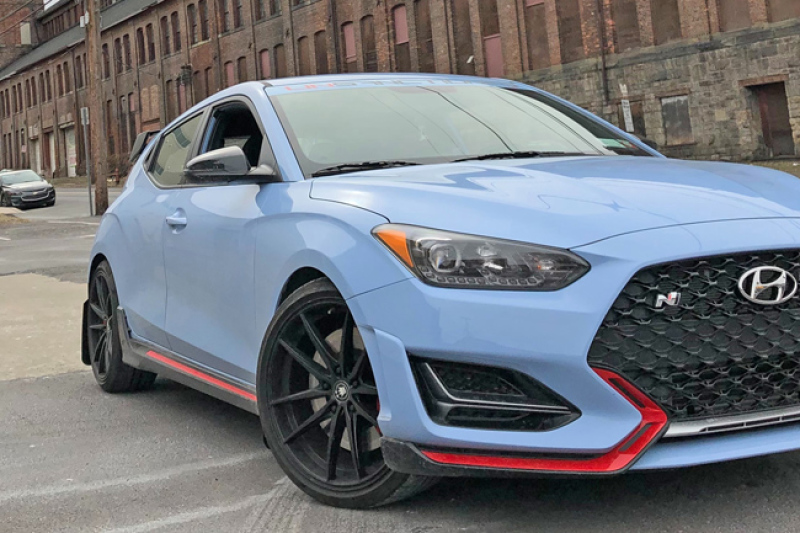 Rally Armor 19-22 Hyundai Veloster N Black UR Mud Flap w/ Red Logo - Image 3