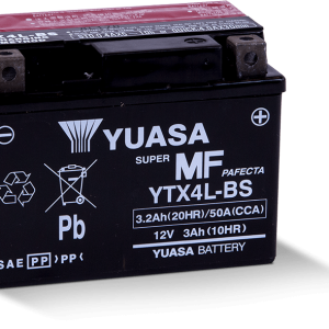 Yuasa YTX4L-BS Maintenance Free AGM 12-Volt Battery w/Bottle