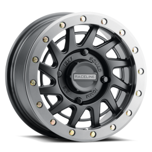 Raceline A12BG Squad 15x7in/4x137 BP/38mm Offset/110.18mm Bore - BLK & Gunmetal Ring Beadlock Wheel