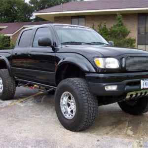 N-Fab Nerf Step 01-04 Toyota Tacoma Double Cab 5ft Bed - Gloss Black - W2W - 3in