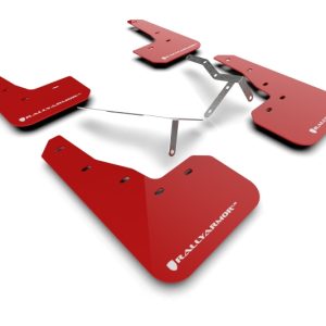 Rally Armor 22-26 Honda Civic/Civic Si/Sport Red UR Mud Flap w/White Logo